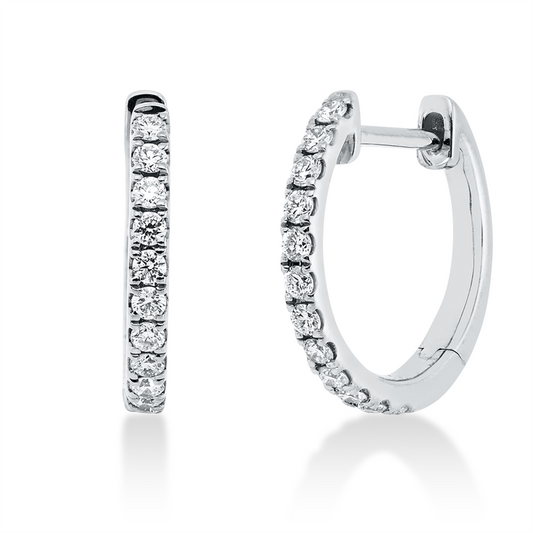 Creolen 18 kt WG, 24 Brill. 0,24 ct, TW-si