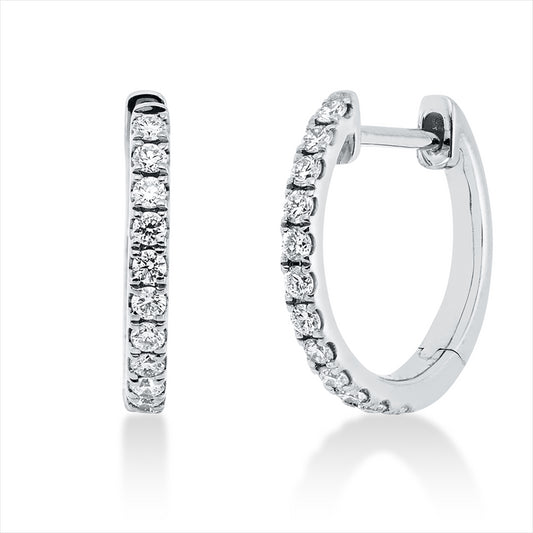 Creolen 18 kt WG, 24 Brill. 0,24 ct, TW-si