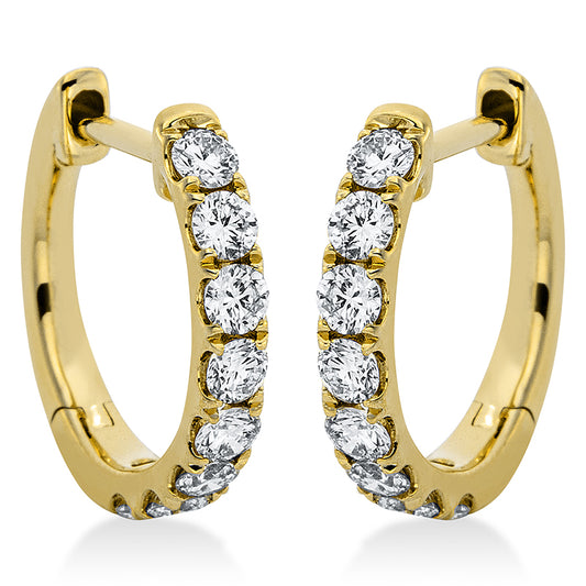 Creolen 18 kt GG, 16 Brill. 0,46 ct, TW-si