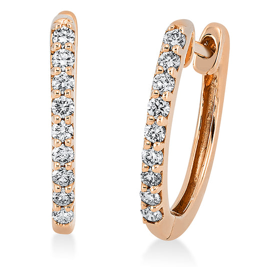 Creolen 18 kt RG, 18 Brill. 0,25 ct, TW-si