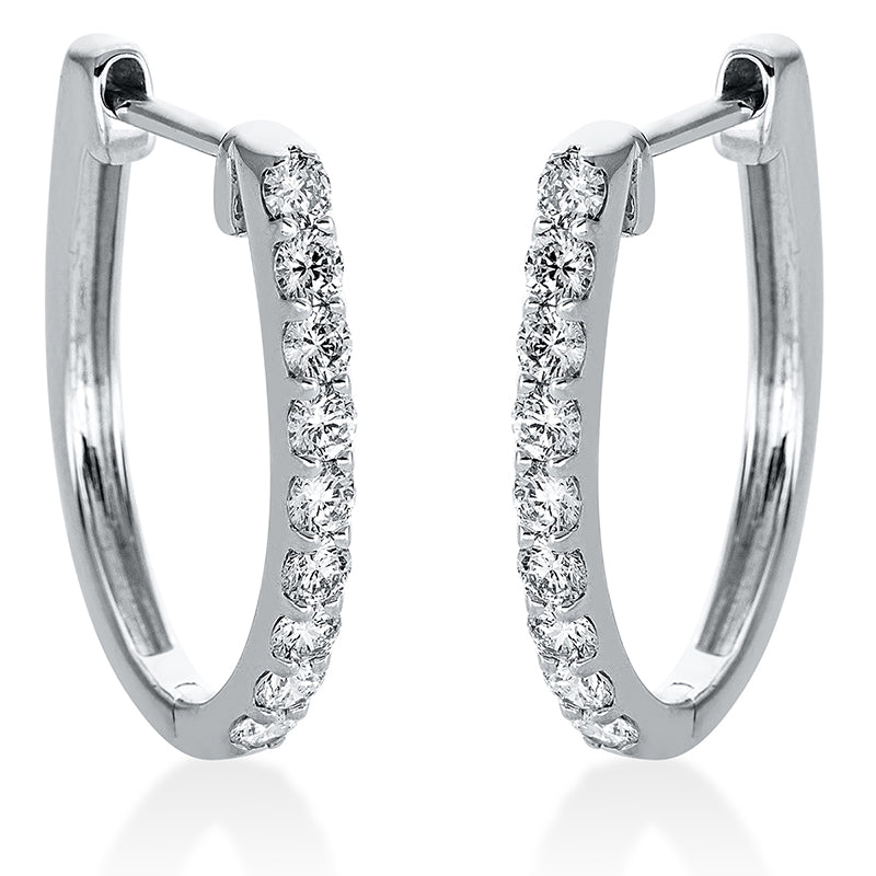 Creolen 18 kt WG, 18 Brill. 0,83 ct, TW-si