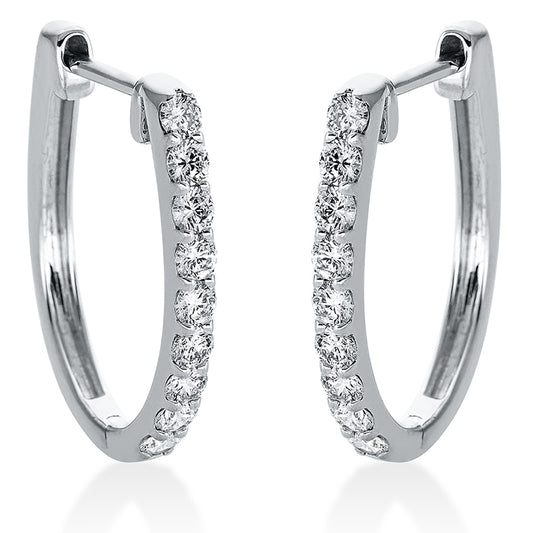 Creolen 18 kt WG, 18 Brill. 0,83 ct, TW-si