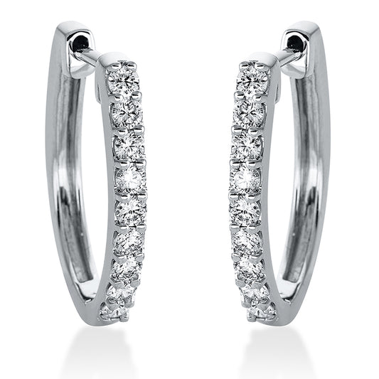 Creolen 18 kt WG, 18 Brill. 1,02 ct, TW-si