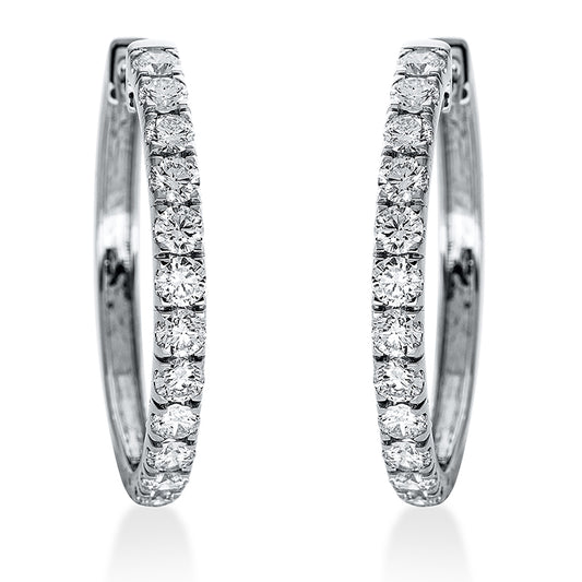 Creolen 18 kt WG, 24 Brill. 2,16 ct, TW-si