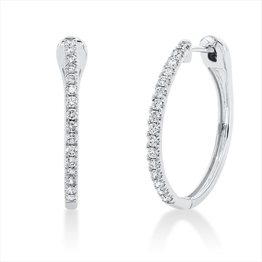 Creolen 18 kt WG, 32 Brill. 0,52 ct, TW-si