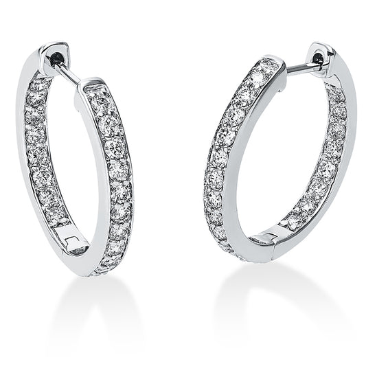 Creolen 18 kt WG, 40 Brill. 1,02 ct, TW-si