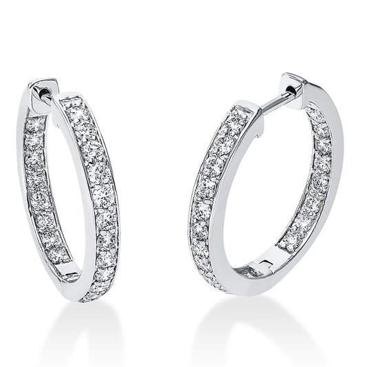 Creolen 18 kt WG, 40 Brill. 1,48 ct, TW-si