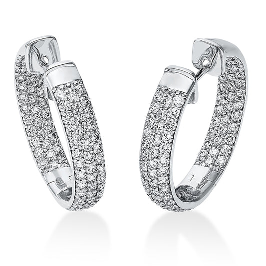 Creolen 18 kt WG, 168 Brill. 2,89 ct, TW-si