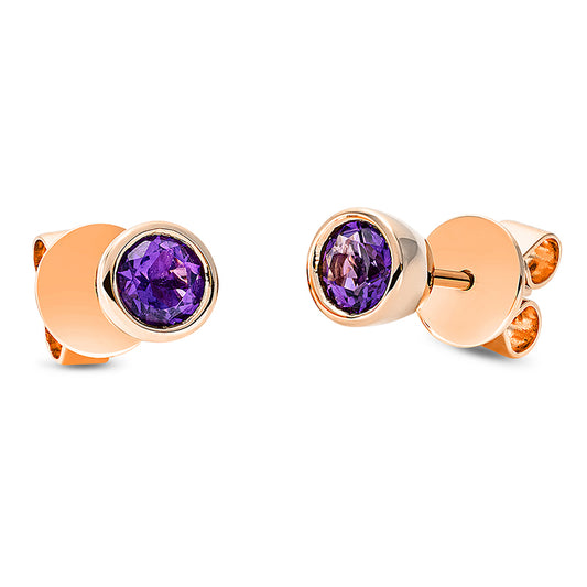 Ohrstecker 18 kt RG, 2 Amethyste 0,46 ct lila