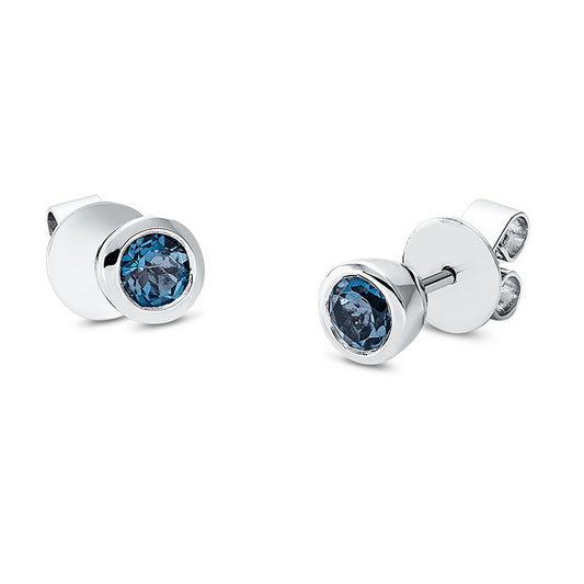 Ohrstecker 18 kt WG, 2 Topase 0,60 ct Swiss blue