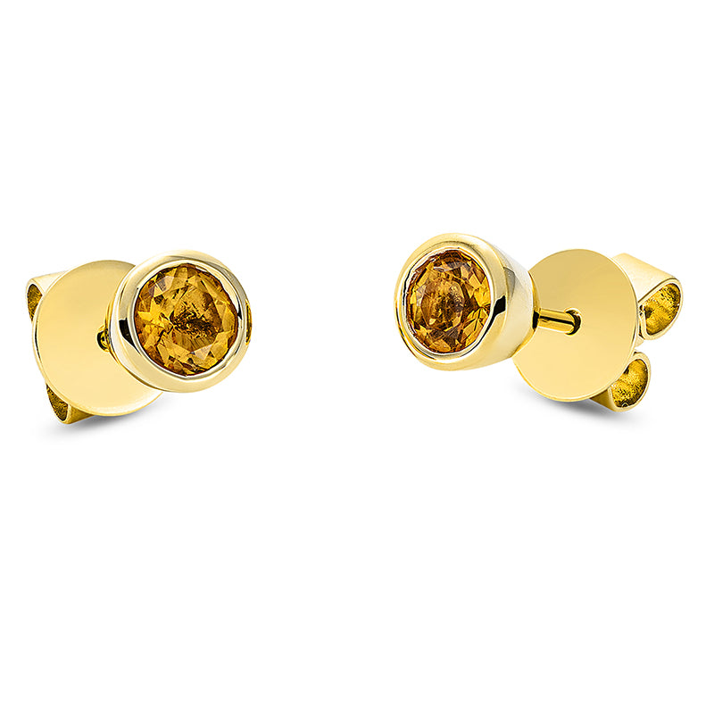 Ohrstecker 18 kt GG, 2 Citrin 0,46 ct gelb