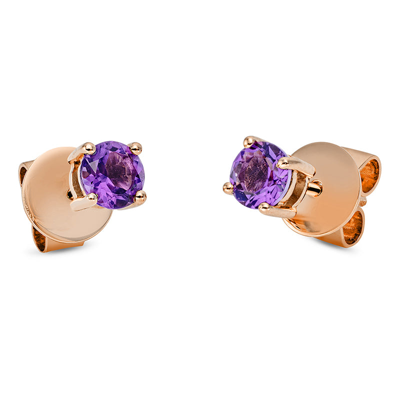 Ohrstecker 18 kt RG, 2 Amethyste 0,48 ct lila