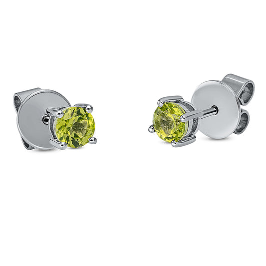 Ohrstecker 18 kt WG, 2 Peridot 0,59 ct grün