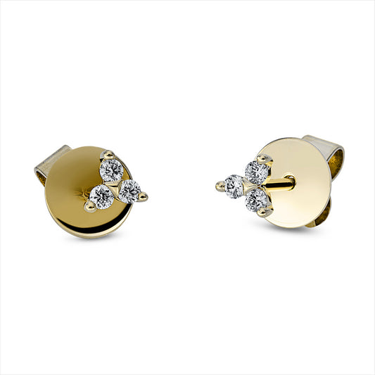 Ohrstecker 18 kt GG, 6 Brill. 0,09 ct, TW-si