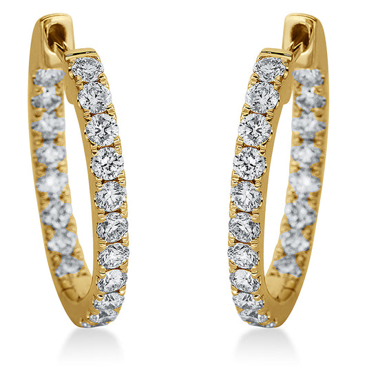 Creolen 18 kt GG, 38 Brill. 1,08 ct, TW-si