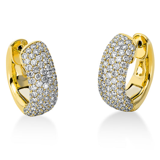 Creolen 18 kt GG, 226 Brill. 4,73 ct, TW-vsi