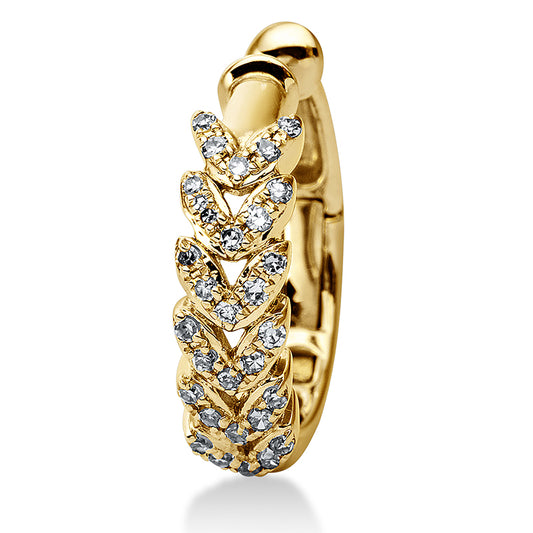 Creolen 18 kt GG, Ohrmanschette, 30 Brill. 0,09 ct, TW-si