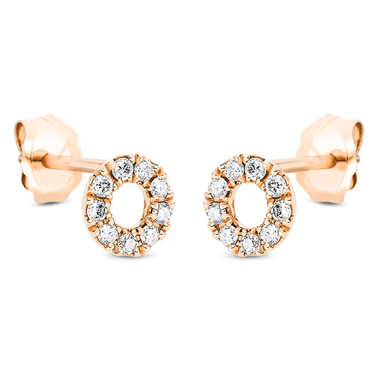 Ohrstecker 18 kt RG, 18 Brill. 0,12 ct, W-si
