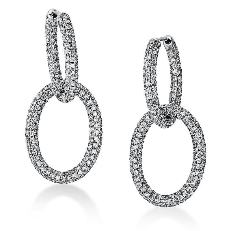 Ohrschmuck 18 kt WG, 688 Brill. 5,71 ct, TW-vsi