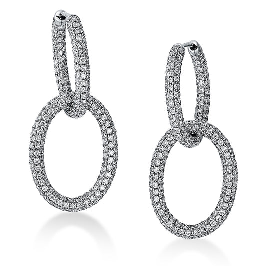 Ohrschmuck 18 kt WG, 688 Brill. 5,71 ct, TW-vsi