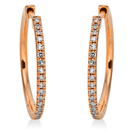 Creolen 18 kt RG, 38 Dia. 0,13 ct, TW-si