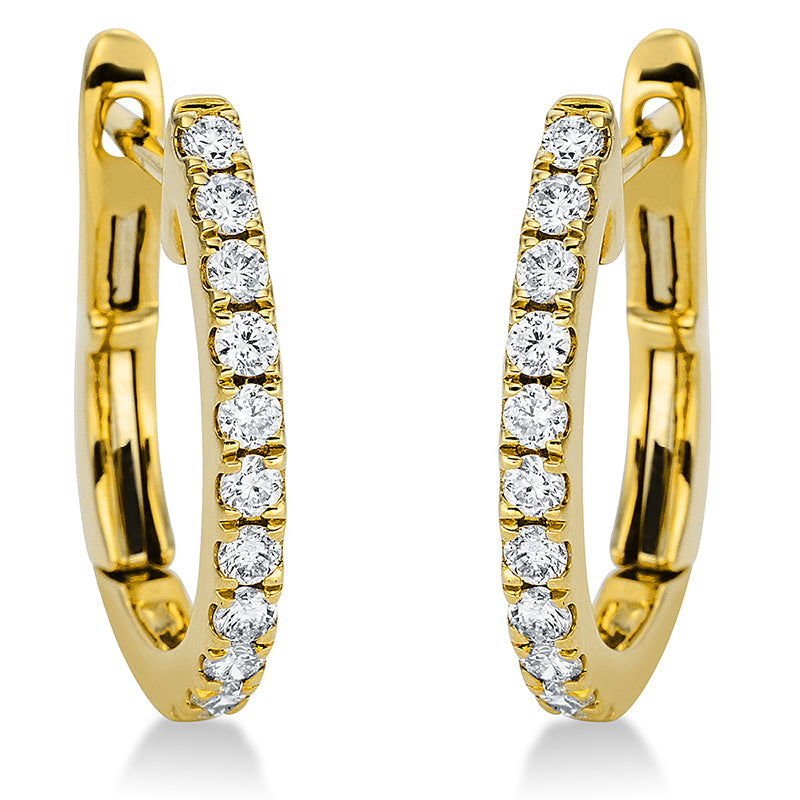 Creolen 18 kt GG, 22 Brill. 0,30 ct, TW-si