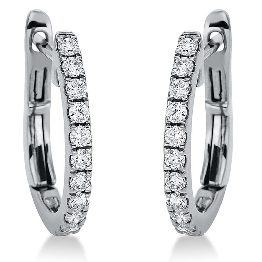 Creolen 18 kt WG, 22 Brill. 0,30 ct, TW-si