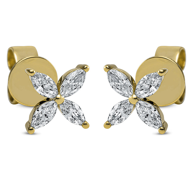 Ohrstecker 18 kt GG, 8 Nav. 0,33 ct, TW-si