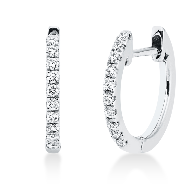 Creolen 18 kt WG, 20 Brill. 0,15 ct, TW-si