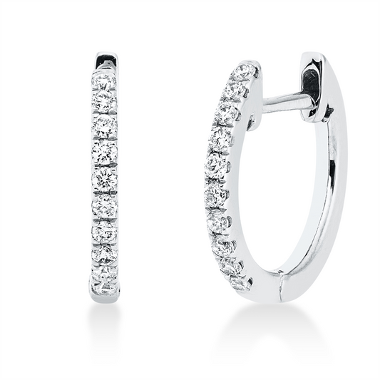Creolen 18 kt WG, 20 Brill. 0,15 ct, TW-si