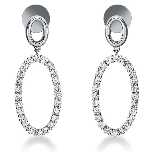 Ohrschmuck 18 kt WG, 48 Brill. 1,20 ct, TW-si