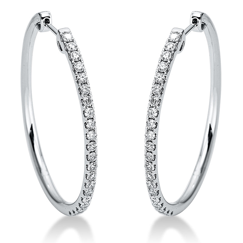 Creolen 18 kt WG, 42 Brill. 1,20 ct, TW-si