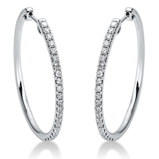Creolen 18 kt WG, 42 Brill. 1,20 ct, TW-si