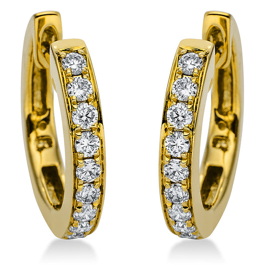 Creolen 18 kt GG, 18 Brill. 0,27 ct, W-pi
