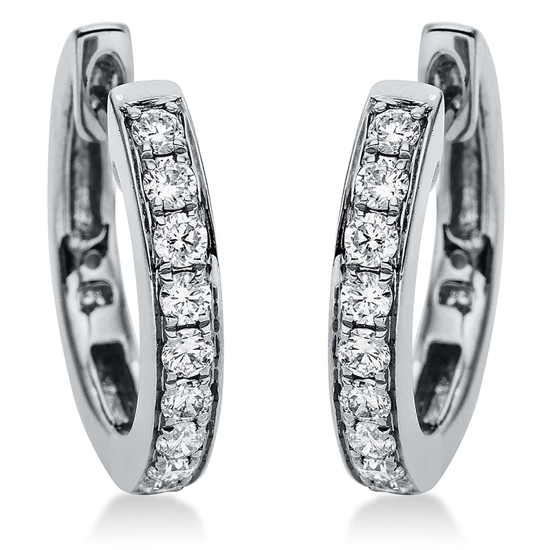 Creolen 18 kt WG, 18 Brill. 0,25 ct, W-pi