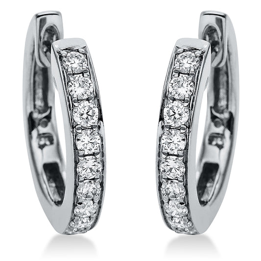 Creolen 18 kt WG, 18 Brill. 0,25 ct, W-pi