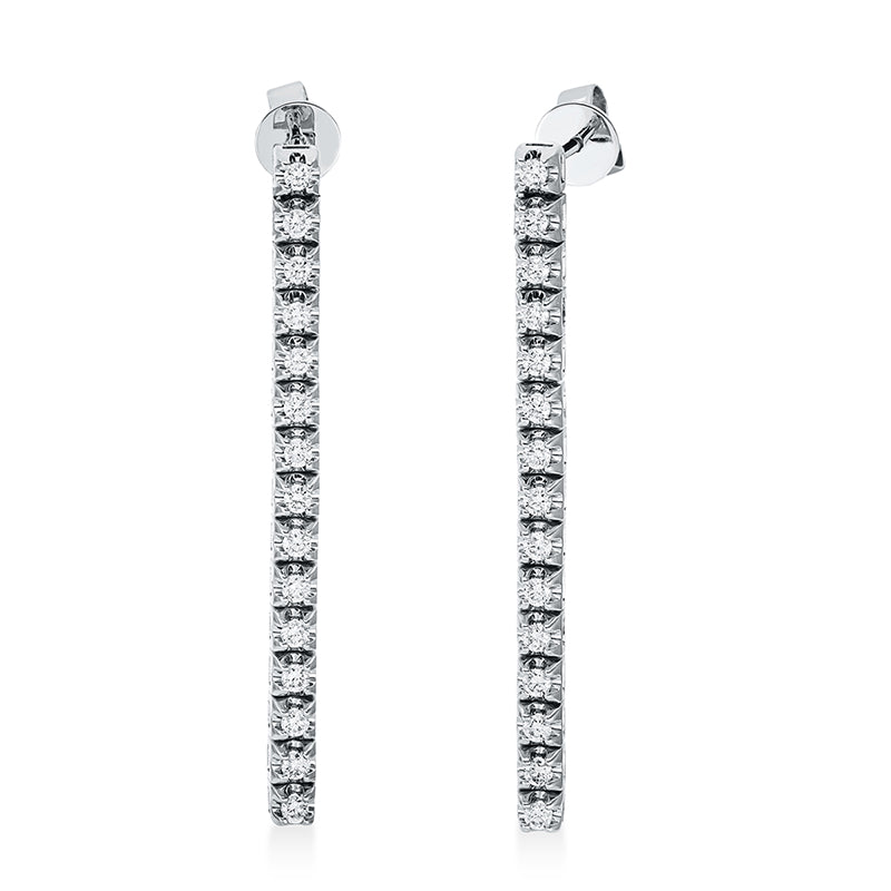 Ohrschmuck 18 kt WG, 30 Brill. 0,50 ct, TW-si