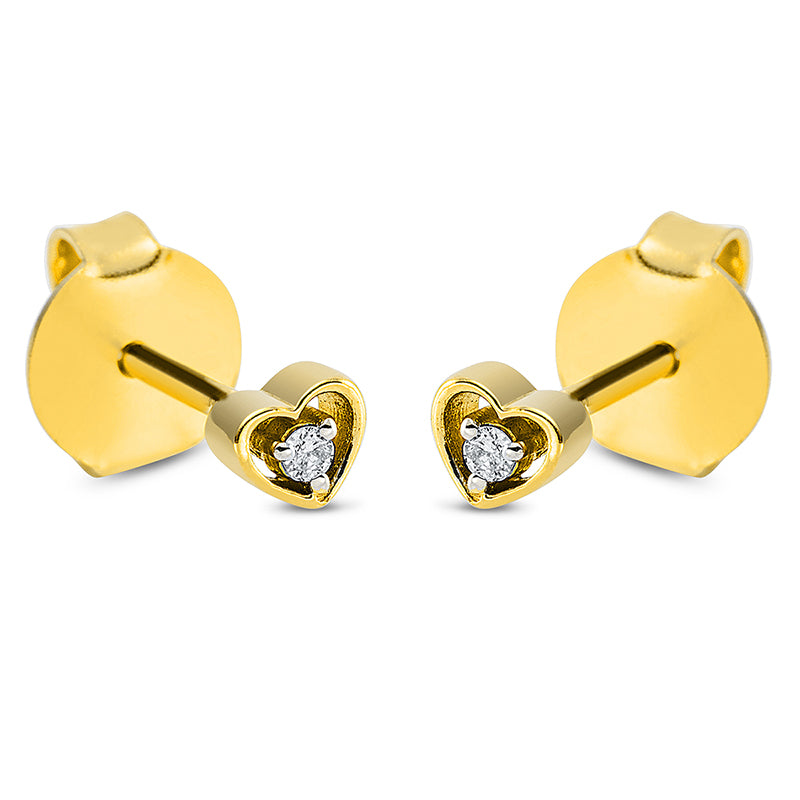 Ohrstecker 18 kt GG, 2 Brill. 0,02 ct, TW-si