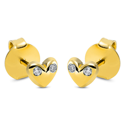 Ohrstecker 18 kt GG, 4 Brill. 0,03 ct, TW-si