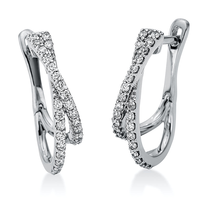 Creolen 18 kt WG, 52 Brill. 0,47 ct, TW-si