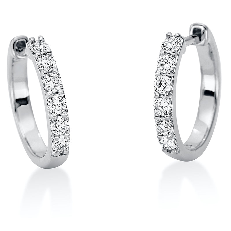Creolen 18 kt WG, 12 Brill. 0,36 ct, TW-si