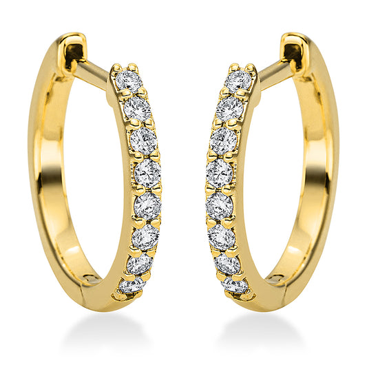 Creolen 18 kt GG, 16 Brill. 0,16 ct, TW-si