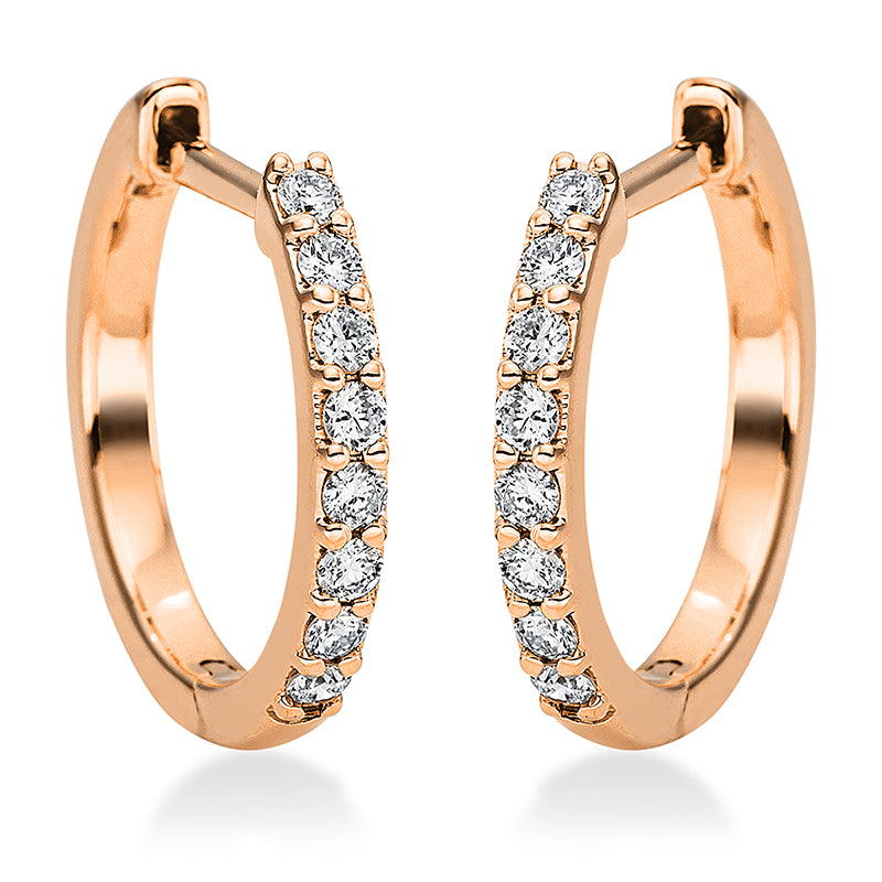 Creolen 18 kt RG, 16 Brill. 0,16 ct, TW-si