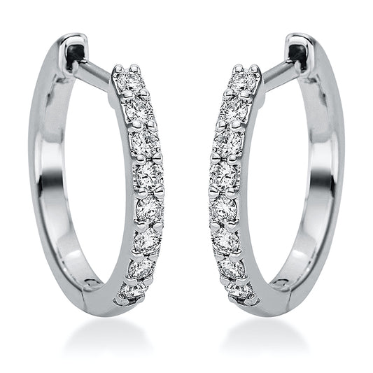 Creolen 18 kt WG, 16 Brill. 0,17 ct, TW-si