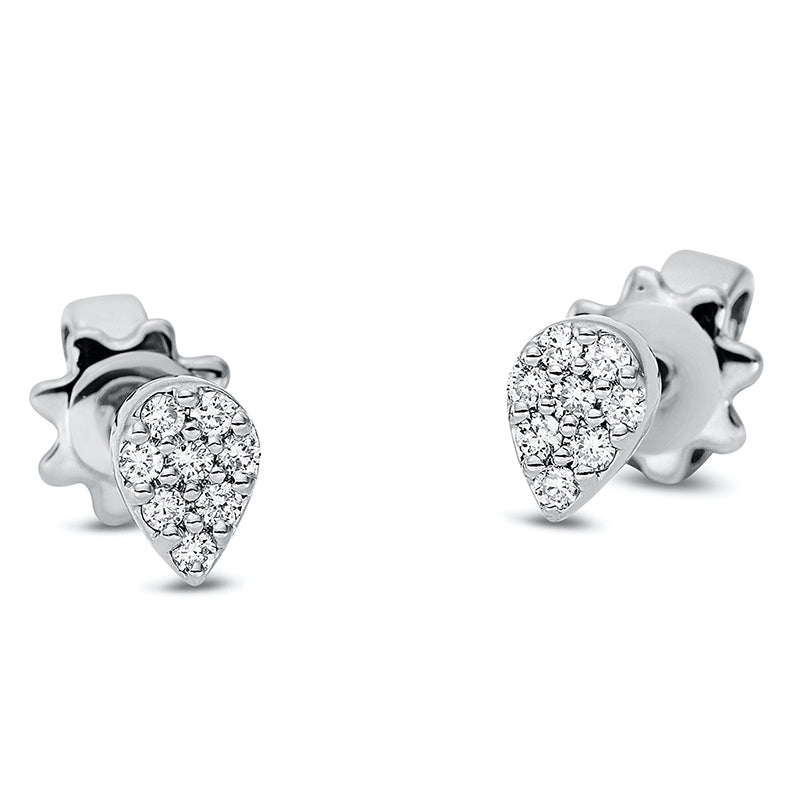 Ohrstecker 18 kt WG, 16 Brill. 0,08 ct, TW-si
