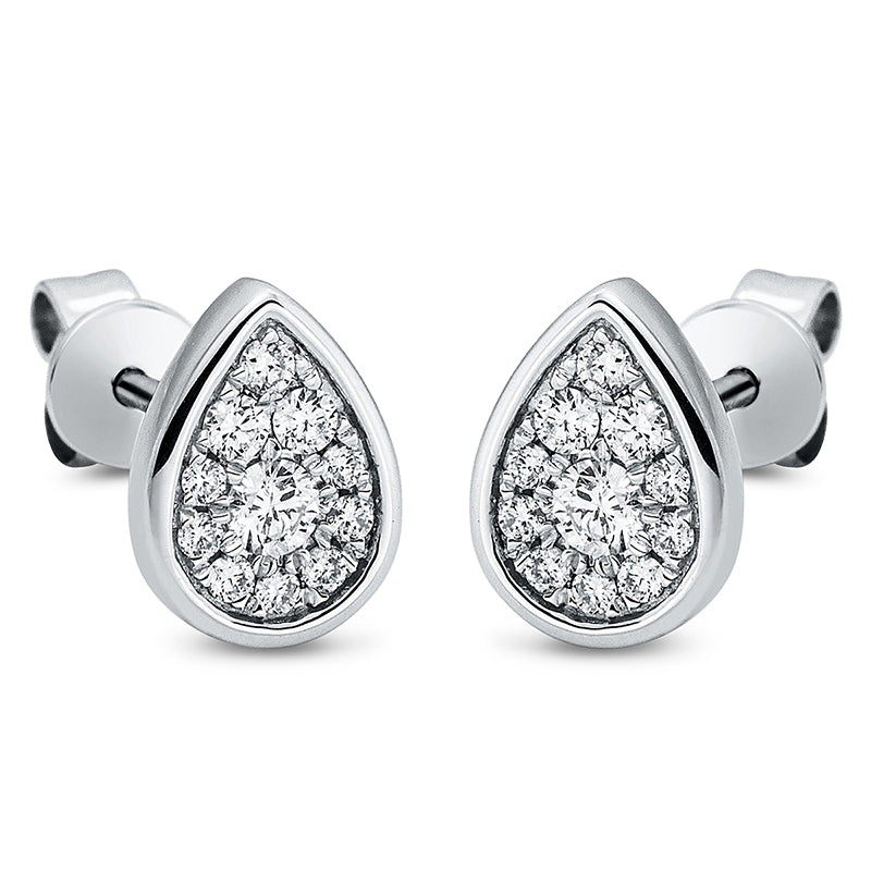 Ohrstecker 18 kt WG, 6 Brill. 0,09 ct, TW-si, 2 Brill. 0,11 ct, TW-si, 14 Brill. 0,08 ct, TW-si