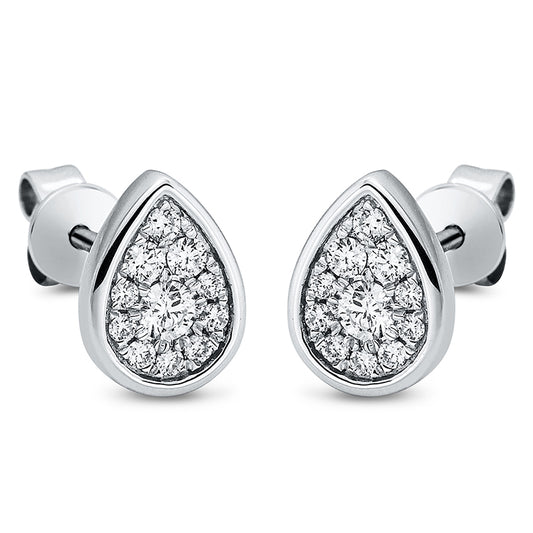 Ohrstecker 18 kt WG, 6 Brill. 0,09 ct, TW-si, 2 Brill. 0,11 ct, TW-si, 14 Brill. 0,08 ct, TW-si