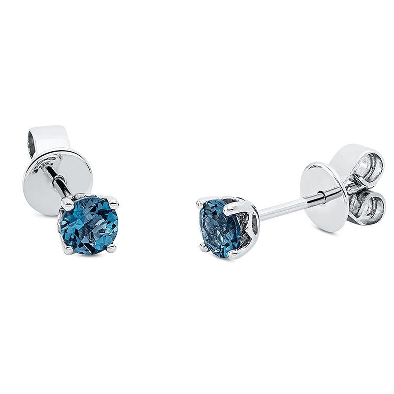 Ohrstecker 18 kt WG, 2 Topase 0,53 ct Lond. blue