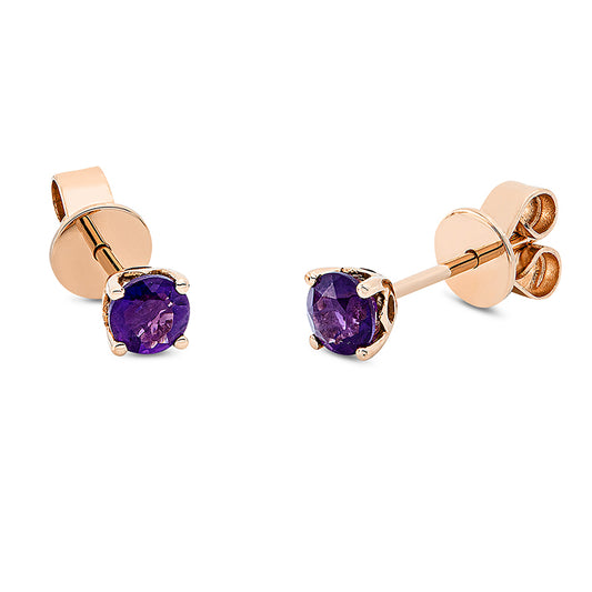 Ohrstecker 18 kt RG, 2 Amethyste 0,49 ct lila