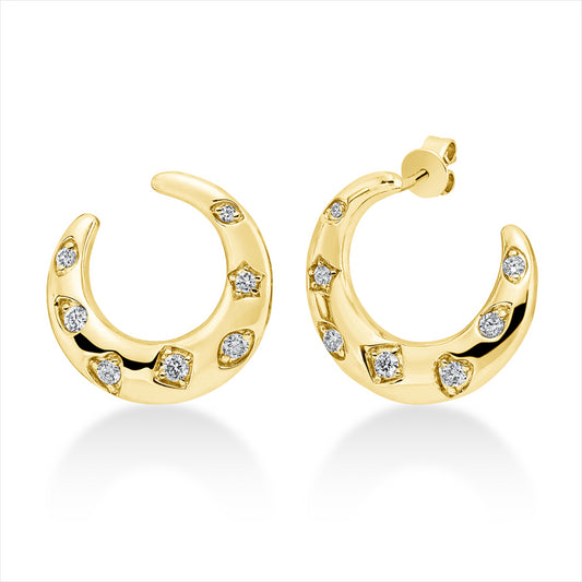 Ohrstecker 18 kt GG, 4 Brill. 0,12 ct, TW-si, 4 Brill. 0,16 ct, TW-si, 6 Brill. 0,10 ct, TW-si